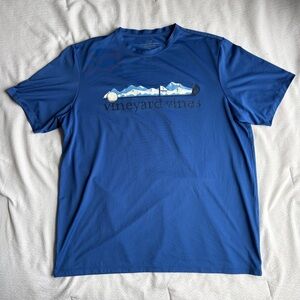 Vineyard Vines Performance Golf Athletic Polyester Blue T-Shirt Men’s Size XL